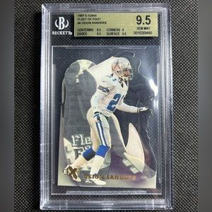 1997 SKYBOX E-X2000 FLEET OF FOOT #6 DEION SANDERS HOF BGS 9.5 GEM MINT COWBOYS